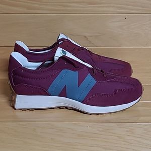 New Balance 327 GS Maroon Red Running Shoe Sneaker GS327HE1